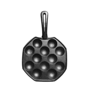Enamel Cast Iron Takoyaki Pan Pre Seasoned Octopus Ball Maker Japanese Snack Baking Cookware Tool