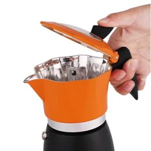 Espresso Moka Pot with Transparent Lid Italian Stove Top Aluminum Mocha Espresso Coffee Maker Moka Pot Eco Friendly Portable