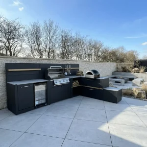 European Stainless Steel Outdoor Kitchen Cabinet Customized Antibacterial Outdoor Kitchen BBQ Island