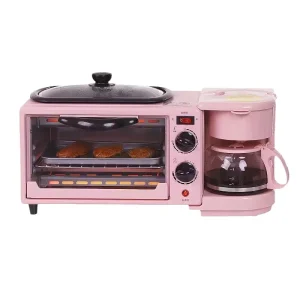 European Standard Three in One Home Bread Oven Multi Function Plastic Toaster Oven with Timed Baking for Hotel Breakfasts