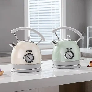 European Style Retro Electric Kettle 304 Stainless Steel 1500W Power Off Automatic Household Kettle Large Capacity Water Boiling