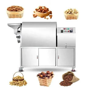 Evenly Heated Motorized Insulated Roaster for Peanuts Cashews Soybean Corn Wheat Commercial Use