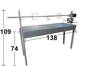 Extendable Large Charcoal BBQ Spit Rotisserie