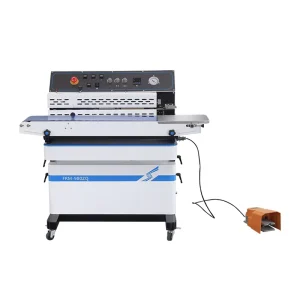 FRM 980ZQ Hualian Nitrogen Air Ink Coding Gas Flushing Suction Exhaust Bag Heat Packing Sealing Vacuum Machine Continuous Sealer