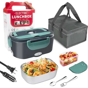 Factory 110V 220V 12V 24V Portable Food Warmer Stainless Steel Container Electric Lunch Box for Car Truck Home Office