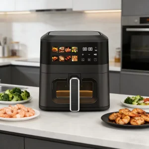 Factory 1400W Smart Air Fryer Deep Fryer 4.5L Air Fryer Black Controller Digital