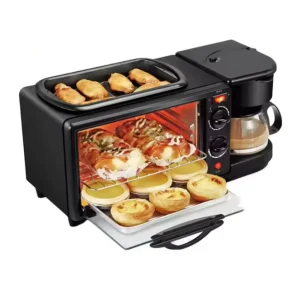 Factory 3 in 1 Household Breakfast Station Microwave Oven Coffee Maker Electric Frying Pan Breakfast Machine with Color Box