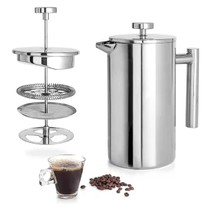 Factory 350ml 800ml 1000ml Vacuum Stainless Steel Double Wall French Press Coffee Press
