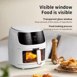 Factory 5L Square Air Fryer Oven with Touchscreen and Visible Window Home use Smart Stainless Steel Electric Fryer
