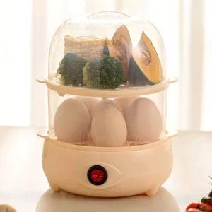 Factory Automatic Egg Cooker Plastic Housing Double Layer Electric Boiler Holder Kitchen