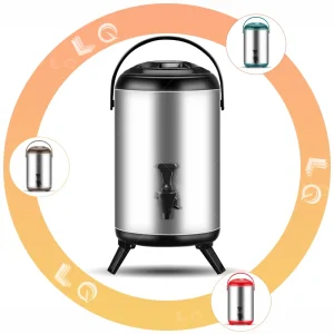 Factory Bubble Tea Equipment 8 10 12 14 16 18L Stainless Steel Milk Tea Insulation Bucket Heat Beer Barrel Drink