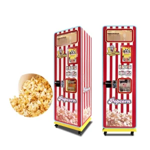 Factory Custom Automatic Commercial Stainless Steel Popcorn Vending Machine Self Service Coin Operated