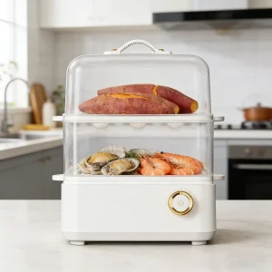 Factory Customized Mult function Electric Steam Pot Household 2 Layers Electric Food Steamer