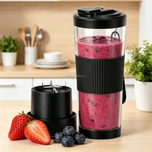 Factory Direct 500ml Portable Blender High Speed USB Rechargeable Smoothie Maker Double 2000mAh Battery Personal Juice Mixer