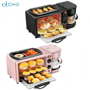 Factory Direct Automatic 3 in 1 Breakfast Machine Multifunctional Household Coffee Maker Electric Power Source Toaster Oven