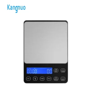 Factory Direct Blue Backlit LCD Tare Timer PCS Unit Stainless Steel Food Weight Scale Digital Kitchen Weighing Scale