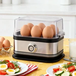 Factory Direct Electric Automatic Egg Cooker Stainless Steel Heating Cooker for Travel-Friendly Kids Household
