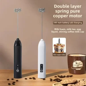 Factory Direct PP+ 304 Stainless Steel Milk Mixer Rechargeable USB Electric Milk Frother for Milk Foam, Egg Mixture, Coffee
