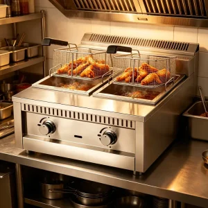 Factory Direct Sale 13L+13L Double Gas Deep Fryer Stainless Steel