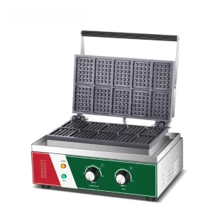Factory Direct Sale Automatic Ten Piece Stainless Steel 220V Electric Waffle Maker Machine Adjustable Thermostat Large Capacity