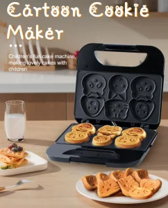 Factory Direct Sale Non stick Waffle Maker Cartoon Snack Biscuit Machine Sandwich Maker Suitable for Home and Outdoor Use