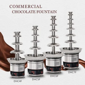Factory Direct Supply Commercial Five tier Stainless Steel Chocolate Fountain Machine 60cm Height Electric for Hotel Use
