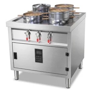 Factory Direct Supply Commercial Stainless Steel Four Head Intelligent Electric Steamed Bun Steamer Stove for Restaurant Kitchen