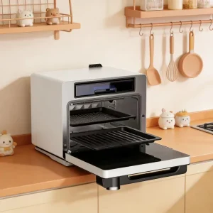 Factory Household Power 1650W Stainless Steel Square Multifunctional Steam Air Fryer Oven Pizza Oven