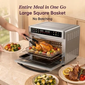 Factory Large Capacity Touchscreen Controls Air Fryer Oven Stainless Steel Convection Toaster Oven Faster Cooking and Less Oil