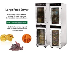 Factory Large Commercial Electric Dried Fruit Vegetable Dehydrator Air Dryer Stainless Steel Housing 24 hour Timer
