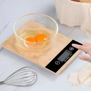Factory Lcd Display Bamboo 5Kg 0.1g Digital Food Scale Electronic Weighing Kitchen Scale