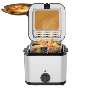 Factory Popular Household Electric Deep Fryer Stainless Steel Commercial Square Design for Cooking US Plug Type