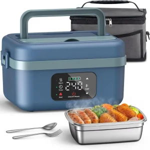 Factory Portable USB Electric Stainless Steel Heated Wireless Bento Smart Lunch Box Kids Cordless Rechargeable 16000mAh