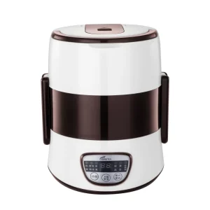 Factory Price 1.2L Digital Full Plastic Cylinder Shape Double Layers Portable Stainless Steel Mini Electric Lunch Boxes