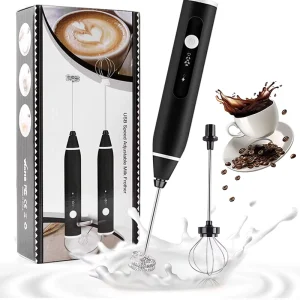 Factory Price 2 in 1 Replaceable Head Electric Usb Rechargeable Custom Portable Milk Frother Handheld Coffee Foam Milk Frother