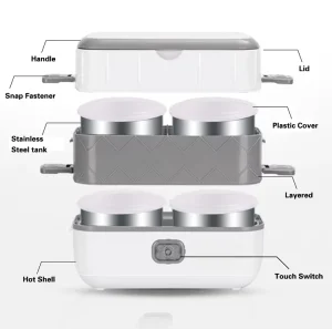 Factory Price Dual Lunchbox Self Cooking Electric Lunch Box With Electric Heating