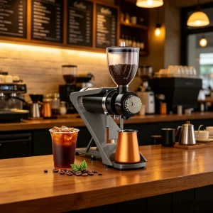 Factory Price Flat Burr Coffee Grinder 1-18 Adjustable Settings Large Capacity Hopper Anti-Static Dosing Cup for Home Espresso