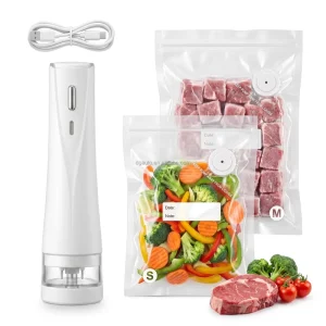 Factory Price One Touch 65KPa Handheld Vacuum Sealer Machine Wireless Food Saver Device Reusable Valve Bags RV Travel Plastic
