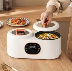 Factory Price Portable Double Pot 1.8L+1.8L Intelligent Rice Cooker 900W Multi Functional Mini Household Automatic Rice Cooker