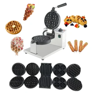 Factory-Sold Electric Waffle Maker Detachable Plate Street Food Equipment Belgium Waffle Interchangeable Plate