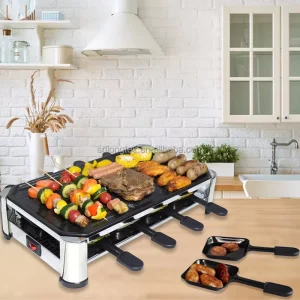 Factory Stainless Steel Electric Grill Pan Raclette Grills PTFE Non Stick Detachable Plate