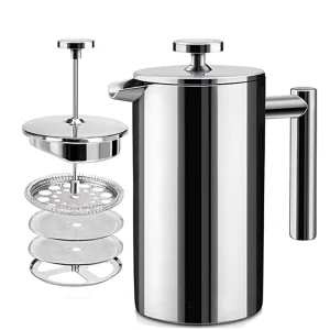 Factory Stainless Steel French Press With Thermometer Insulated French Press Coffee Maker
