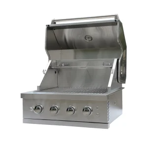 Factory Supple Anti Rust Stainless 304 Outside Kitchen 4 Burner BBQ Gas Grill with LED and Rotisserie