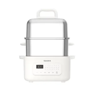 Factory Supply Electric Food Steamer 1500W Fast Heating with 2 Layers Stainless Steel 304 Electric Steamer for Cooking Food