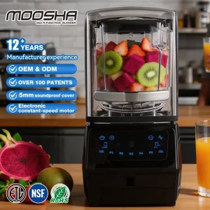 Factory Supply NSF Certified Pure Copper Motor 1.5L 2L 2200W Soundproof Touchpad Commercial Blender