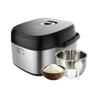 Factory Supply SUS 304 Housing Large Capacity 4L IMD Touch Panel Smart Square Electric Rice Cooker with Iron Inner Pot