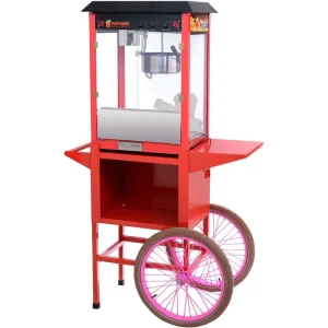 Factory direct Electric Popcorn Machine With Cart Equipped With an Automatic Heating System Ideal for Theaters Carnivals