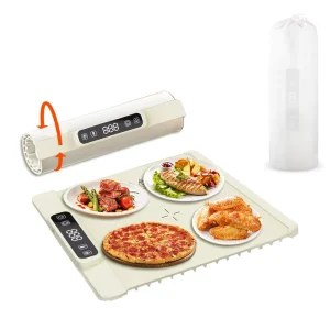 Fast Heated Silicone Electric Food Warming Tray Foldable Hot Meal Kitchen Party Use