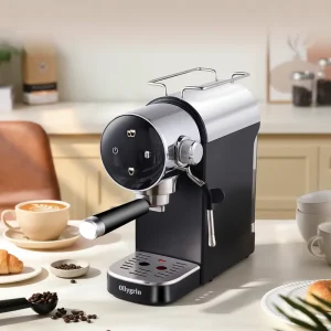 Fast Heating Semi Automatic Electric Thermoblock Coffee Machine with Guard Rail 1.0L Water Tank for Household Hotel Use