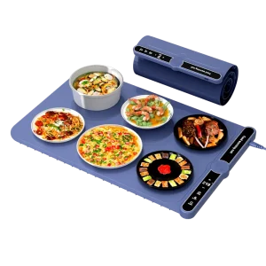 Flexible Warmer Pad Portable Warm Dishes Plates Tray Foldable Silicone 6 Dishes Warming Mat for Food